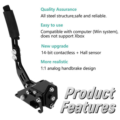 Dardoo PC Racing Game USB Handbrake for 14Bit SIM for Racing Games,Professional Gaming Peripherals PC Windows Systems Supported for Racing Games G25 G27 G29 and G920