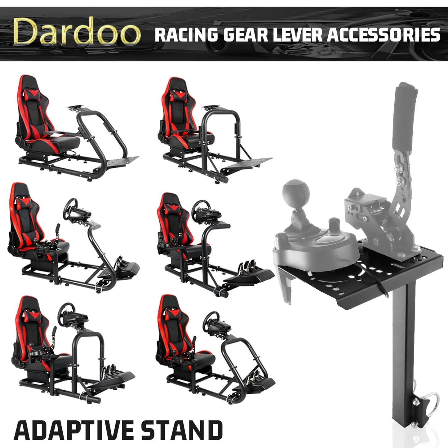 Dardoo Accessories Gear Shift platform is suitable for 50MM round pipe racing simulation cockpit gear lever frame