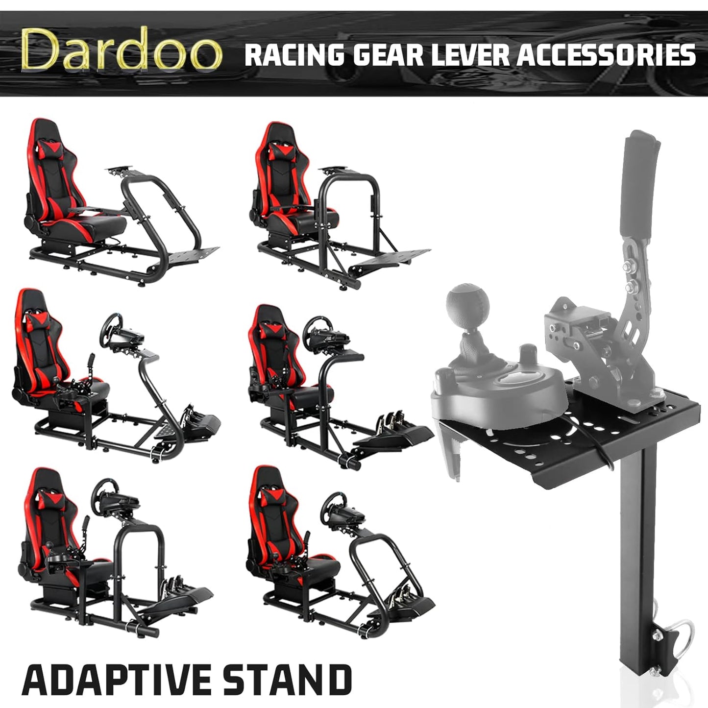 Dardoo Accessories Gear Shift Platform Fit for 50MM Round Tube Racing Simulation Cockpit Gearshift Frame