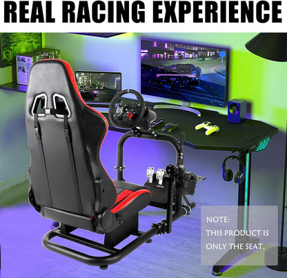 Dardoo Racing Gaming Bucket Seat with Adjustable Double Slide Adapt Racing Simulator Cockpit Racing Wheel Stand Chair Video Game Chairs Sim Chair Red