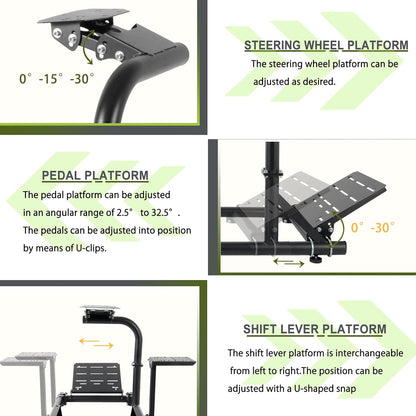 Dardoo Racing Simulator Cockpit Frame Compatible with Logitech G25 G27 G29 G920 G923, Fanatec, Thrustmaster T300RS T500R Racing Wheel Stand,Without Wheel,Seat, Pedal and Handbrake