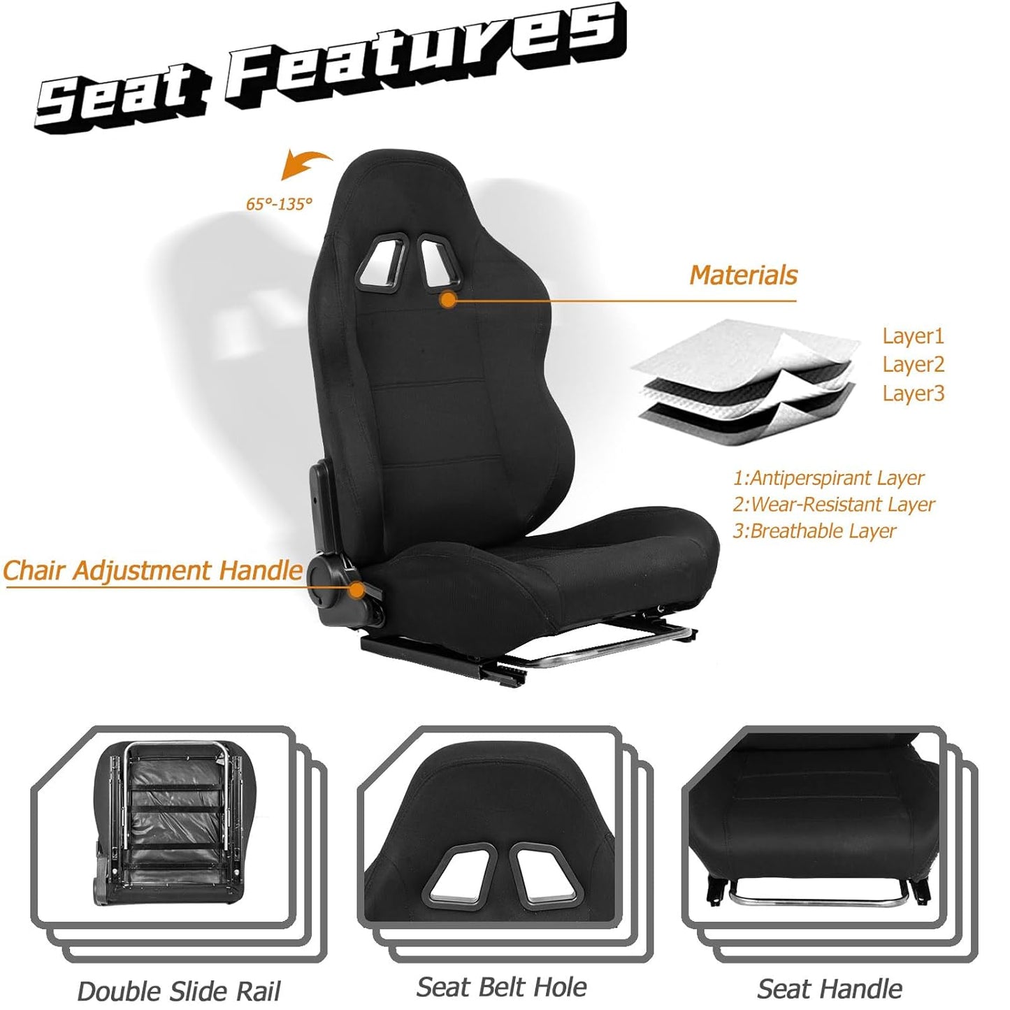 Dardoo Gaming Simulator Cockpit with Black Seat Fits for Logitech G25 G27 G29 G920 G923, Fanatec, Thrustmaster T300RS T500R, Not Include Steering Wheel, Pedal and Handbrake