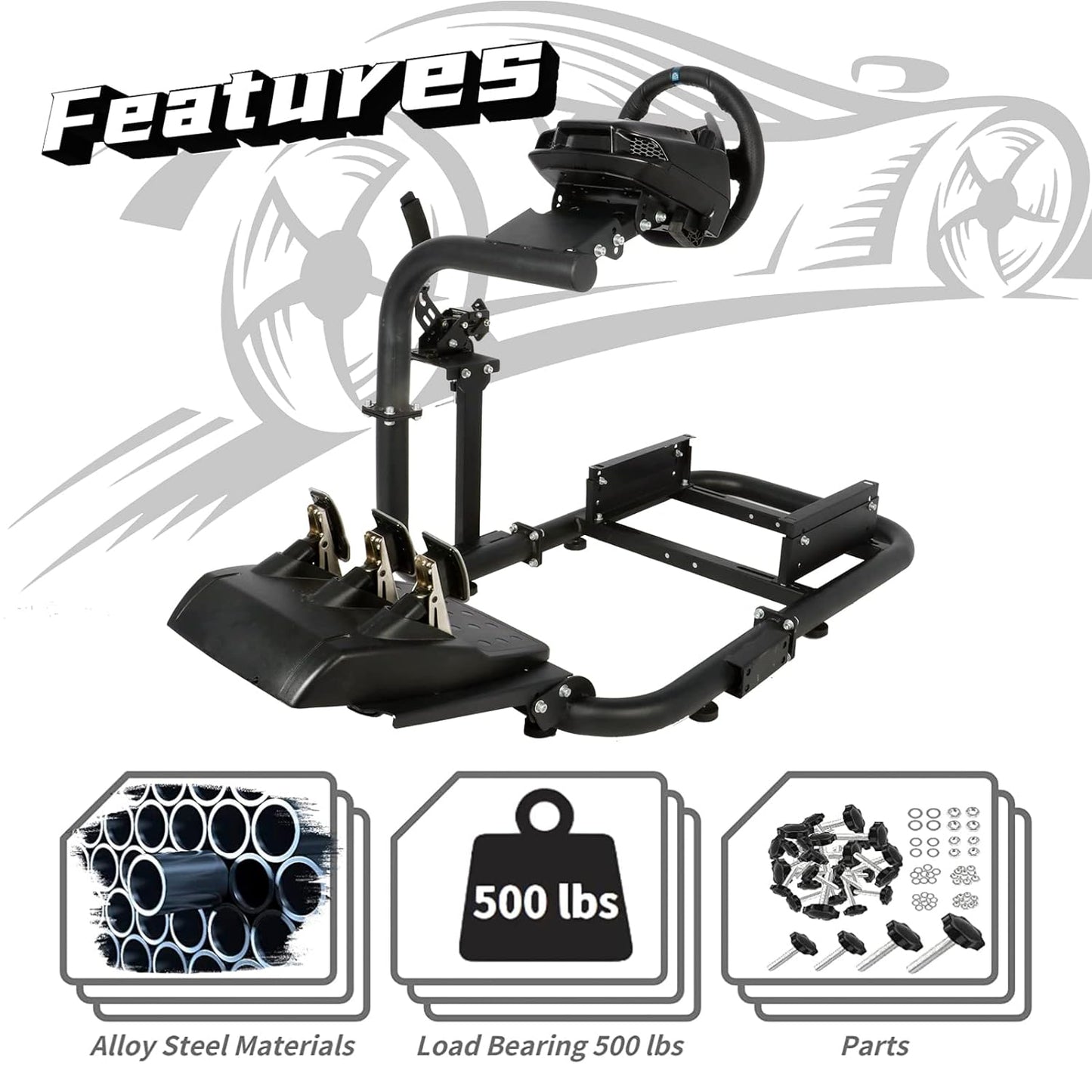 Dardoo G920 Gaming Simulator Cockpit Compatible with Logitech G27 G29 G923, Fanatec, Thrustmaster T300RS,TXRW_Base for PS4,Xbox PC, Wheel Stand Without Wheel, Pedal, Handbrake and Seat