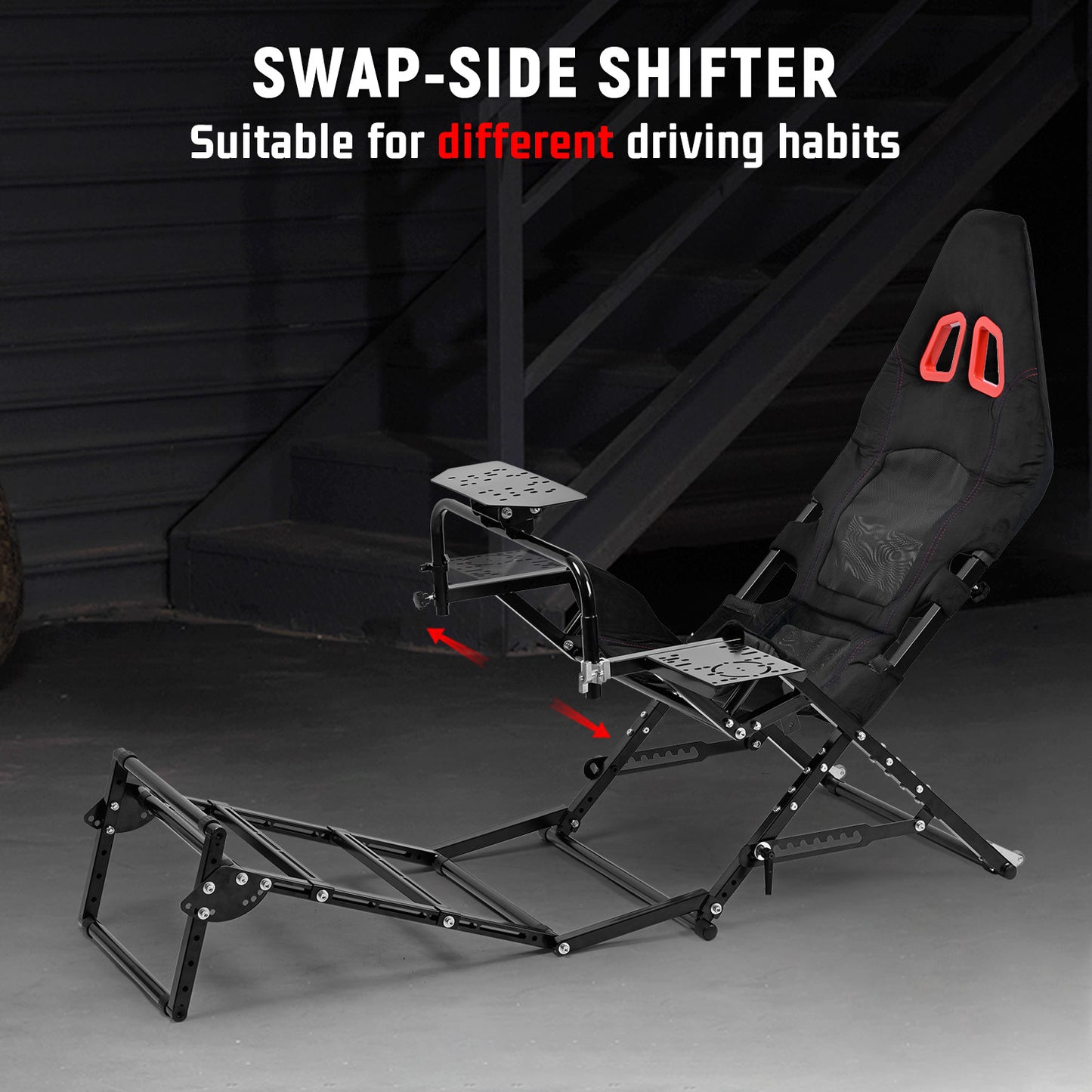 Dardoo X-Type Foldable Racing Stand丨Compatible with Logitech G29/G920/G923 and Thrustmaster T-GT II/T248/T300 Series丨Height and Angle Adjustable丨Focused Driving Experience (Does not include pedals, steering wheel, or other electronic devices)
