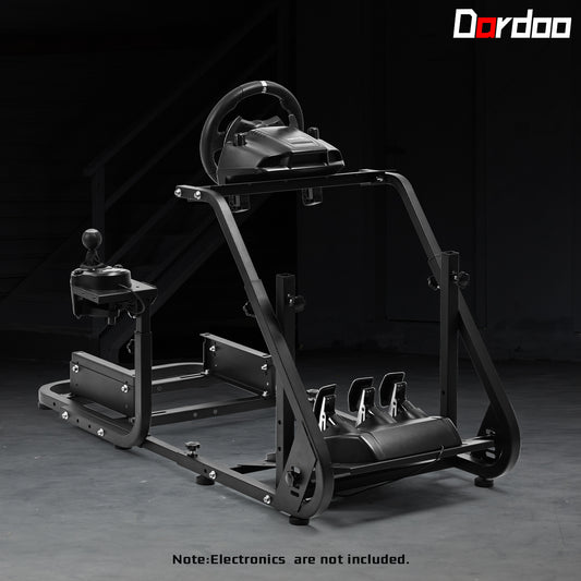 Dardoo Racing Simulator Cockpit Fits for Logitech G923 G920 G29 G PRO Thrustmaster T300RS GT T248 PS Stable Adjustable Steering Gaming Cockpit Wheel, Pedal, Handbrake and Seat Not Included