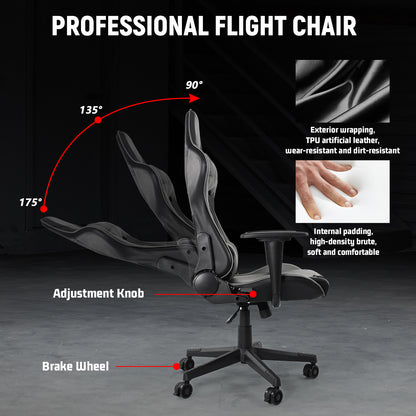 Dardoo X56 Flight Simulator Cockpit with Pedal Support, Joystick and Hotas Chair Mount, Fit for Thrustmaster A10C Hotas Warthog/Logitech X52, Multifunctional Game Chair (Electronics Not Included)