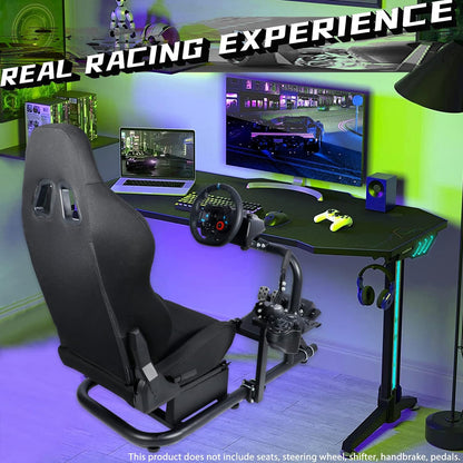 Dardoo Racing Simulator Cockpit Frame Compatible with Logitech G25 G27 G29 G920 G923, Fanatec, Thrustmaster T300RS T500R Racing Wheel Stand,Without Wheel,Seat, Pedal and Handbrake