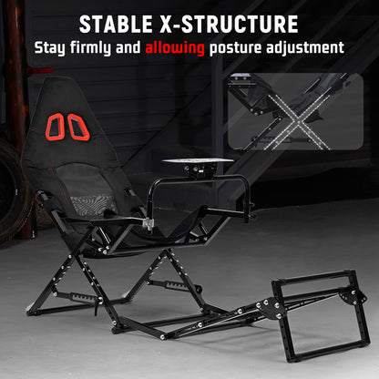 Dardoo X-Type Foldable Racing Stand丨Compatible with Logitech G29/G920/G923 and Thrustmaster T-GT II/T248/T300 Series丨Height and Angle Adjustable丨Focused Driving Experience (Does not include pedals, steering wheel, or other electronic devices)