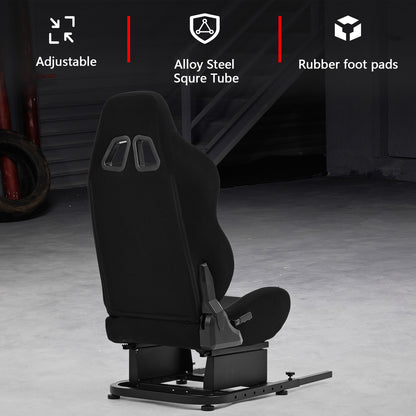 Dardoo Racing Simulator Cockpit Seat with Black Seat and Bolts Suitable Adjustable Portable Sim Gaming Frame Stand Real Driving & Flying Simulation Split Cockpit