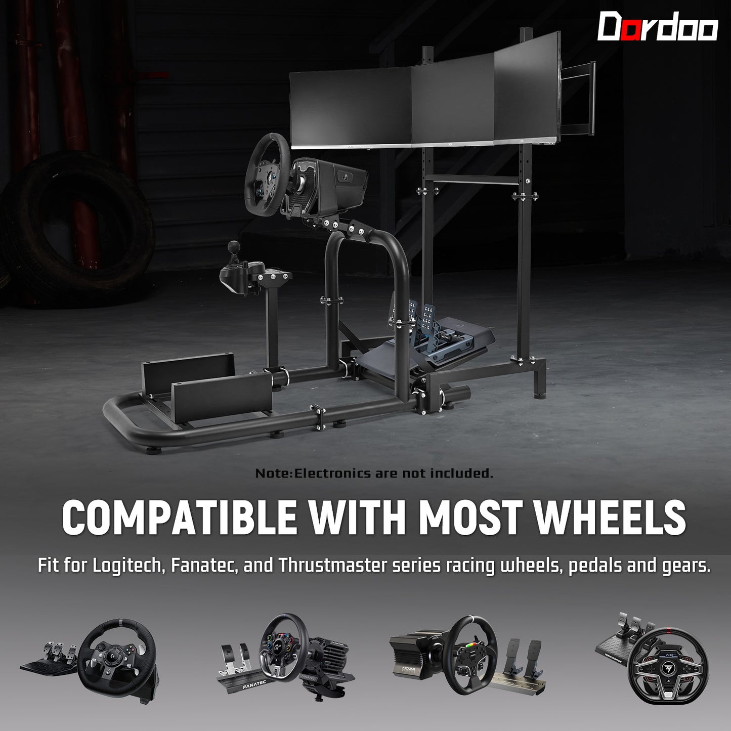 Dardoo G920 Racing Simulator Cockpit with Triple Monitor Stand Fit for all Logitech G29 G920, for Thrustmaster for Xbox, Includes only Cockpit, and Monitor Stand