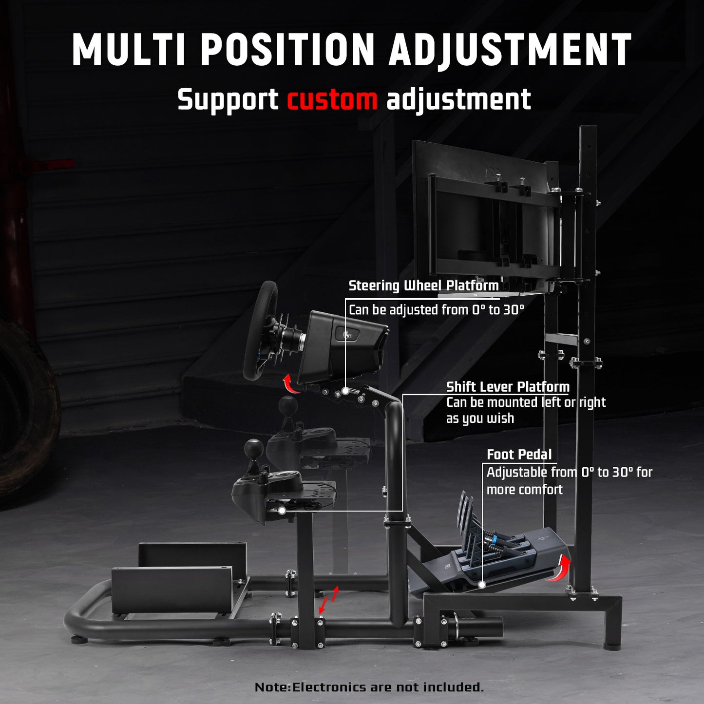 Dardoo G920 Racing Simulator Cockpit with Triple Monitor Stand Fit for all Logitech G29 G920, for Thrustmaster for Xbox, Includes only Cockpit, and Monitor Stand