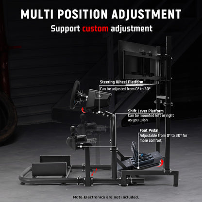 Dardoo G920 Racing Simulator Cockpit with Triple Monitor Stand Fit for all Logitech G29 G920, for Thrustmaster for Xbox, Includes only Cockpit, and Monitor Stand