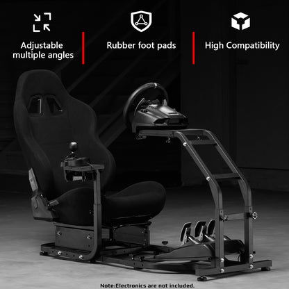 Dardoo Racing Simulator Cockpit with Adjustable Racing Seat, Fully Adjustable, Fits for Logitech G29 G920 G923, Thrustmaster T150 T300RS GT Racing Steering Wheel Stand, Not Included Wheel Shifter and Pedals