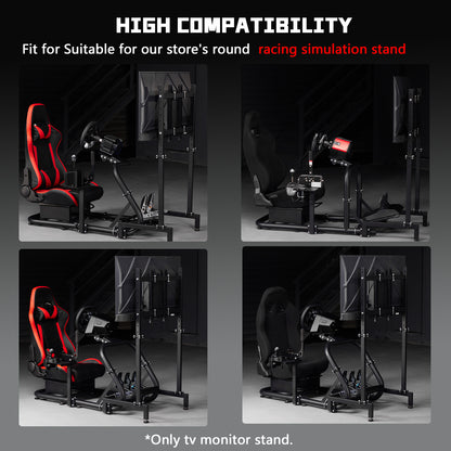 Dardoo Racing Pro Visualizer Display Stand Adjustable,Supports 27 to 65 inch Screen Racing Monitor Mount Stand, Stable Sim Racing Monitor Stand fit for Round Tube Racing Simulator Cockpit