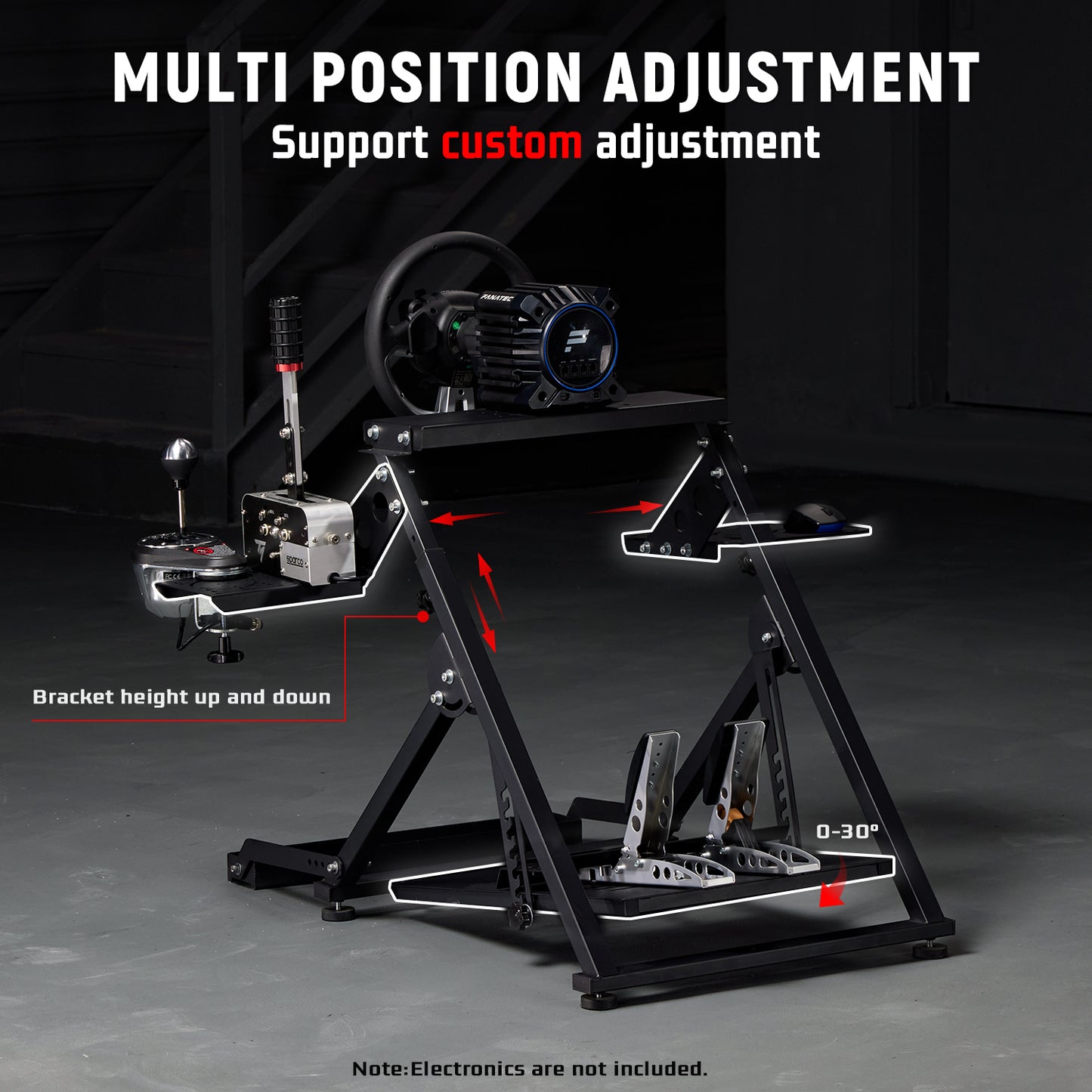 Dardoo G920 X Type Flight Racing Simulator Cockpit Frame, Adjustable, Fit for LogitechG25 G27 G29 X52 X56,Thrustmaster T248 T300 TCA, T16000 Electronics Adjustable Fight Sim Mount Pedals, Steering Wheel Handbrake , Rocker and Shifter Not Included