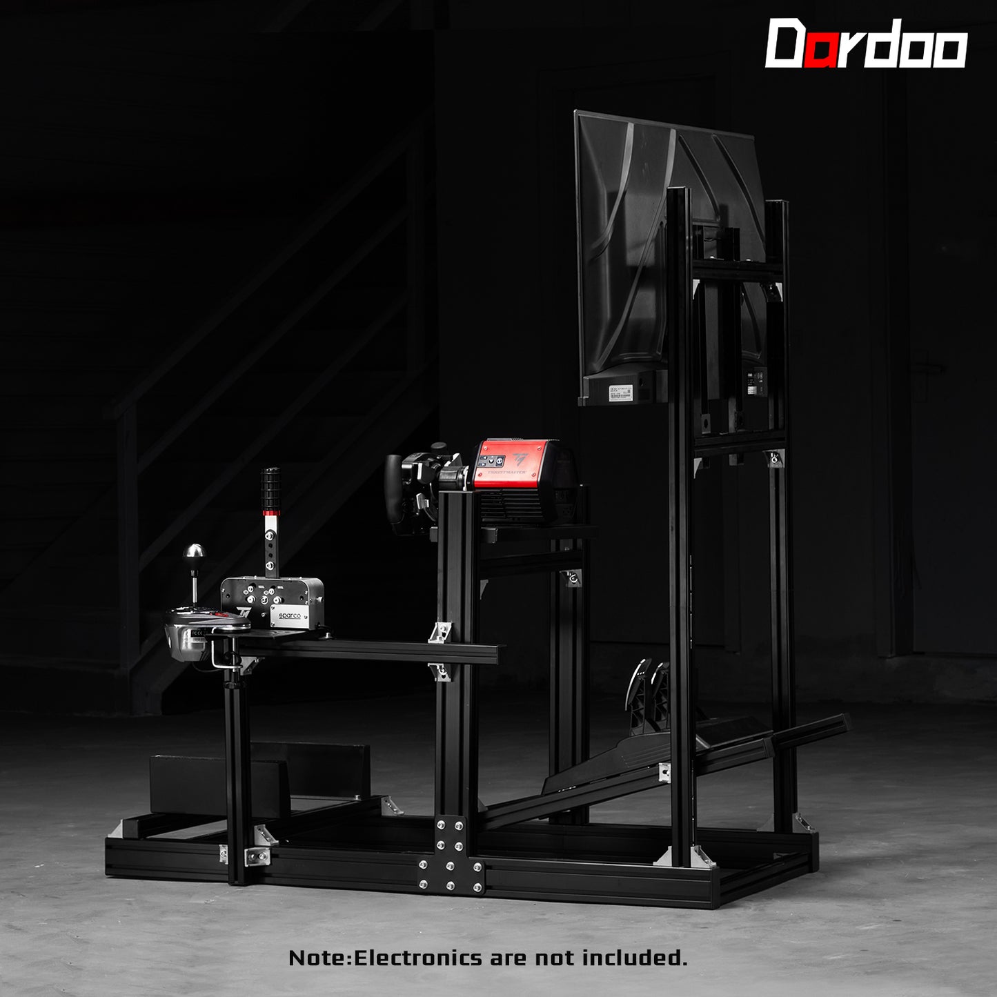 Dardoo 4080 Aluminum Profile Racing Simulator Cockpit with Monitor Mount, Unlimited Adjustment, Fit for Thrustmaster, Fanatec, Moza, Logitech G29 GPro, Not Include Steering Wheel,Pedals,Handbrake