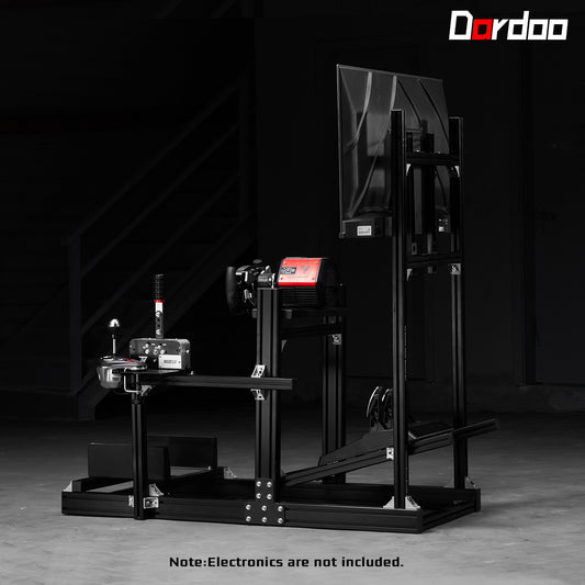 Dardoo 4080 Aluminum Profile Racing Simulator Cockpit with Monitor Mount, Unlimited Adjustment, Fit for Thrustmaster, Fanatec, Moza, Logitech G29 GPro, Not Include Steering Wheel,Pedals,Handbrake
