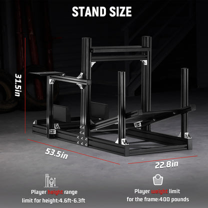 Dardoo GT/F1 Sim Racing Cockpit 4080 Aluminium Profile Racing Stand, Adjustable Seat/Steering/Pedals, Fit for Using Direct Drive Steering Wheel GPRO CSLDD T818,does not include pedals, steering wheel, or other electronic devices