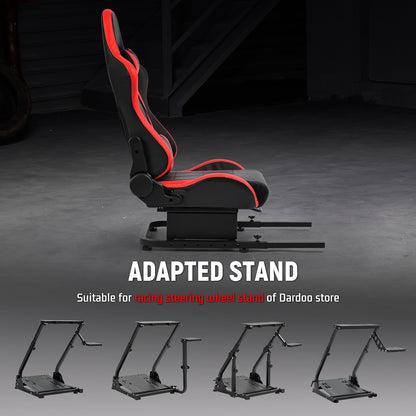 Dardoo Racing Simulator Cockpit Red Seat/Flight Sim Game Chair with Neck Pillow Lumbar and Matching Bottom Support Bracket,Seat Belt Drilling Support for DIY