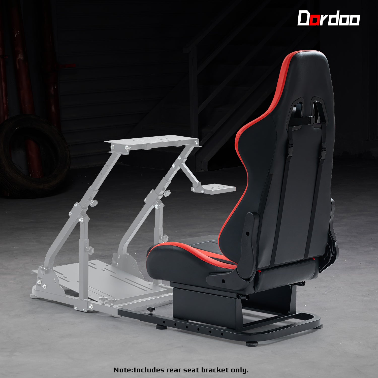 Dardoo Racing Simulator Cockpit Red Seat/Flight Sim Game Chair with Ne ...