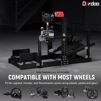 Dardoo GT/F1 Sim Racing Cockpit 4080 Aluminium Profile Racing Stand, Adjustable Seat/Steering/Pedals, Fit for Using Direct Drive Steering Wheel GPRO CSLDD T818,does not include pedals, steering wheel, or other electronic devices