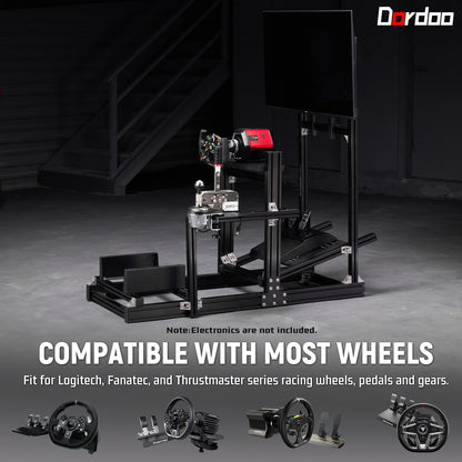 Dardoo 4080 Aluminum Profile Racing Simulator Cockpit with Monitor Mount, Unlimited Adjustment, Fit for Thrustmaster, Fanatec, Moza, Logitech G29 GPro, Not Include Steering Wheel,Pedals,Handbrake