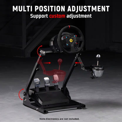 Dardoo Racing Wheel Stand Frame Foldable Fit for Logitech G920,G29,G25,G923, Thrustmaster T80 T150 TX F430, Fanatec, Adjustable Steering Wheel Platform, not Included Wheel and Pedals, Shifter