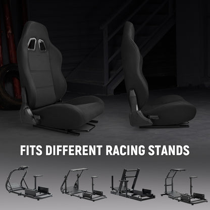 Dardoo F1 Racing Wheel Stand Cockpit with Seat, Rugged Profile 40 x 80 mm Wheel Cage Fit for Logitech G923, for Thrustmaster Sim Racing Mount without Steering Wheel, Pedal, Handbrake