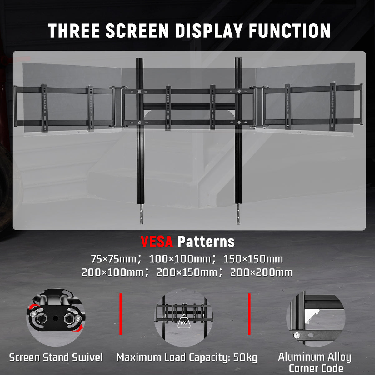 Dardoo F1 Racing Simulator Cockpit with Seat Triple-Screen Display Frames Solid profile 40 x 80 mm Wheel Stand Fit for Logitech G920 G923, for Thrustmaster T300RS Without Wheel, Pedal, Handbrake and Monitor