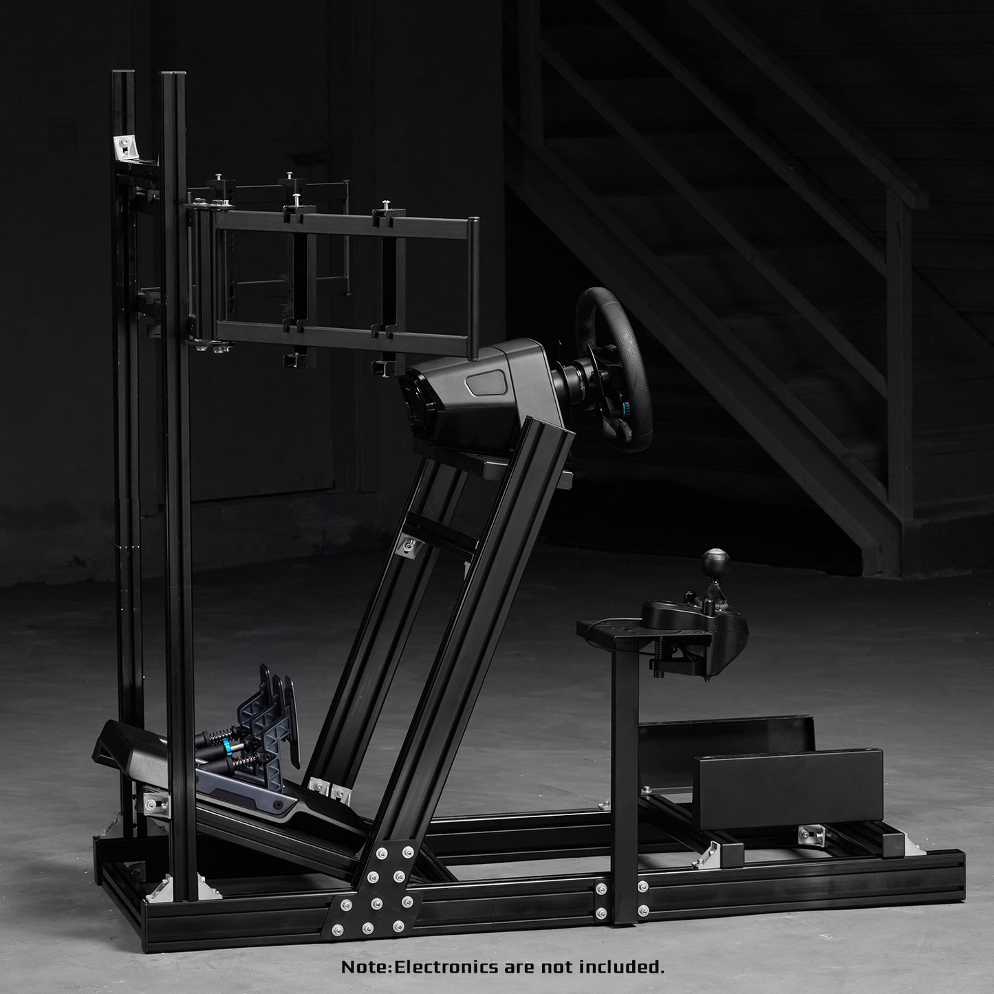 Dardoo F1 Racing Simulator Cockpit with Triple-Screen Display Frame Solid profile 40 x 80 mm Wheel Stand Fit for Logitech G920 G923, for Thrustmaster T300RS Without Wheel, Pedal, Handbrake
