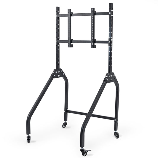 Dardoo Single Monitor Stand with Brake Casters, Premium Adjustable Mount for Racing Simulator Cockpit, Full Motion Adjustability for 27 to 65 inch Monitors, Immersive Gaming Experience