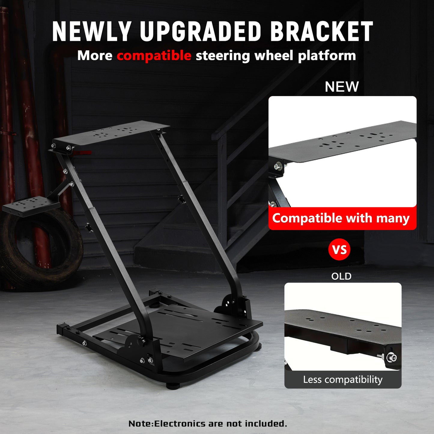 Dardoo Racing Wheel Stand Frame Foldable Fit for Logitech G920,G29,G25,G923, Thrustmaster T80 T150 TX F430, Fanatec, Adjustable Steering Wheel Platform, not Included Wheel and Pedals, Shifter