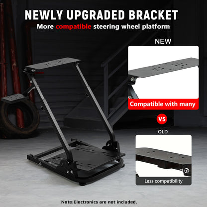 Dardoo Racing Wheel Stand Frame Foldable Fit for Logitech G920,G29,G25,G923, Thrustmaster T80 T150 TX F430, Fanatec, Adjustable Steering Wheel Platform, not Included Wheel and Pedals, Shifter