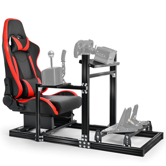 Dardoo 3060 Aluminum Racing Simulator Cockpit with Red Seat , Fully Adjustable,  Support for Logitech/Thrustmaster/Fanatec G29 G923 G920 T248 T300 GSL DD, Not Include Steering Wheel,Pedals,Handbrake