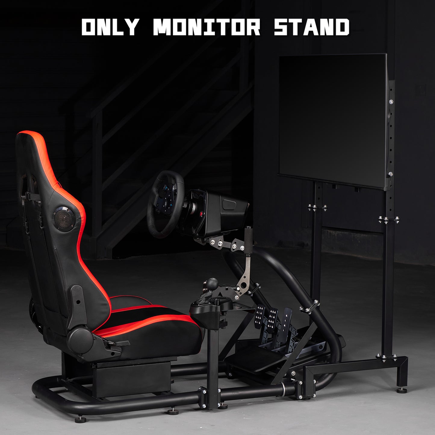 Dardoo Racing Pro Visualizer Display Stand Adjustable,Supports 27 to 65 inch Screen Racing Monitor Mount Stand, Stable Sim Racing Monitor Stand fit for Round Tube Racing Simulator Cockpit