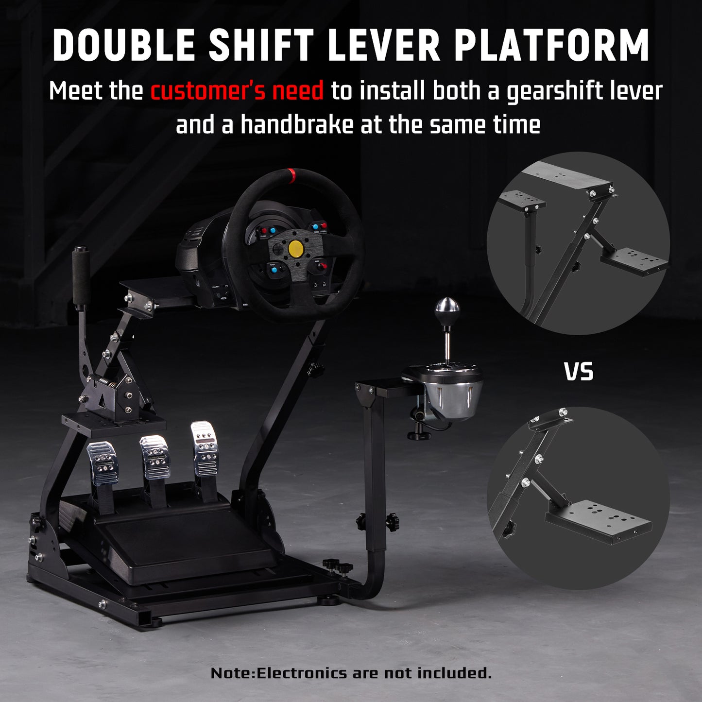 Dardoo Racing Wheel Stand Frame Foldable, Fully Adjustable, Fit for Logitech G920 G25 G27 G29 G923, Thrustmaster T80 T150 Driving Force PS4, Adjustable Sim Racing Cockpit Without Steering Wheel Shifter and Pedal