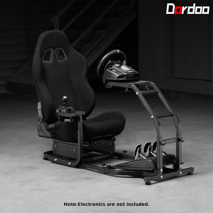 Dardoo Racing Simulator Cockpit with Adjustable Racing Seat, Fully Adjustable, Fits for Logitech G29 G920 G923, Thrustmaster T150 T300RS GT Racing Steering Wheel Stand, Not Included Wheel Shifter and Pedals