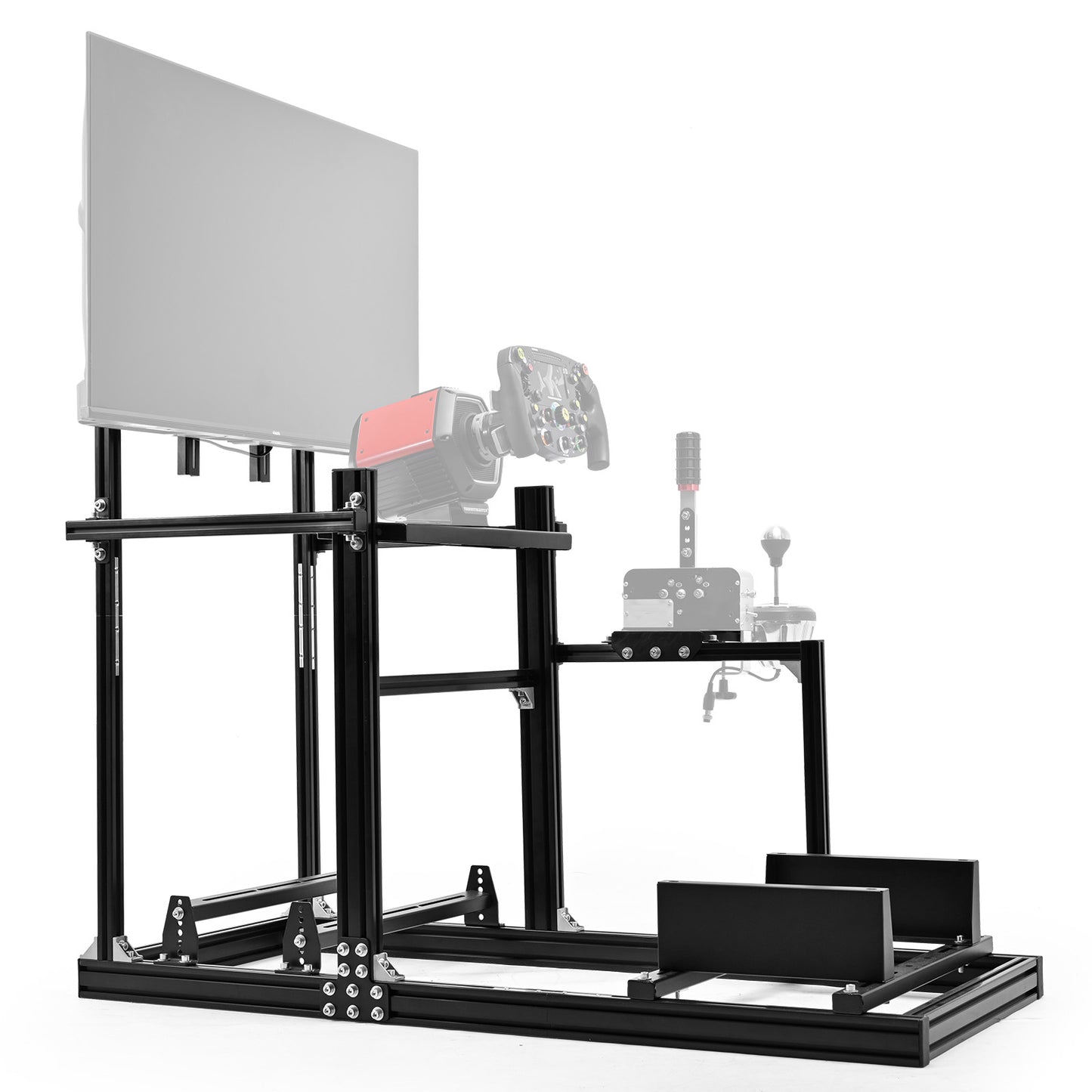 Dardoo 3060 Aluminum Racing Simulator Cockpit with TV Stand , Fully Adjustable,  Support for Logitech/Thrustmaster/Fanatec G29 G923 G920 T248 T300 GSL DD, Not Include Steering Wheel,Pedals,Handbrake