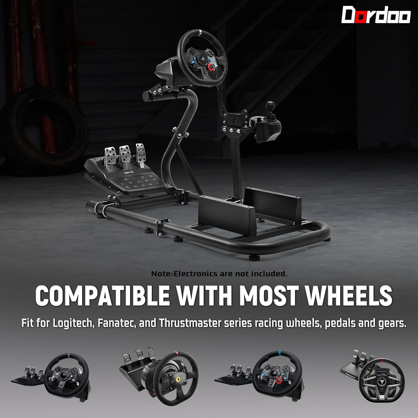 Dardoo G920 Racing Simulator Cockpit Adjustable Fits for Logitech G29 G920 G923, Thrustmaster T300RS TX, Fanatec PC PS4 Xbox, Stable Sim Racing Rig Without Wheel, Pedal and Handbrake