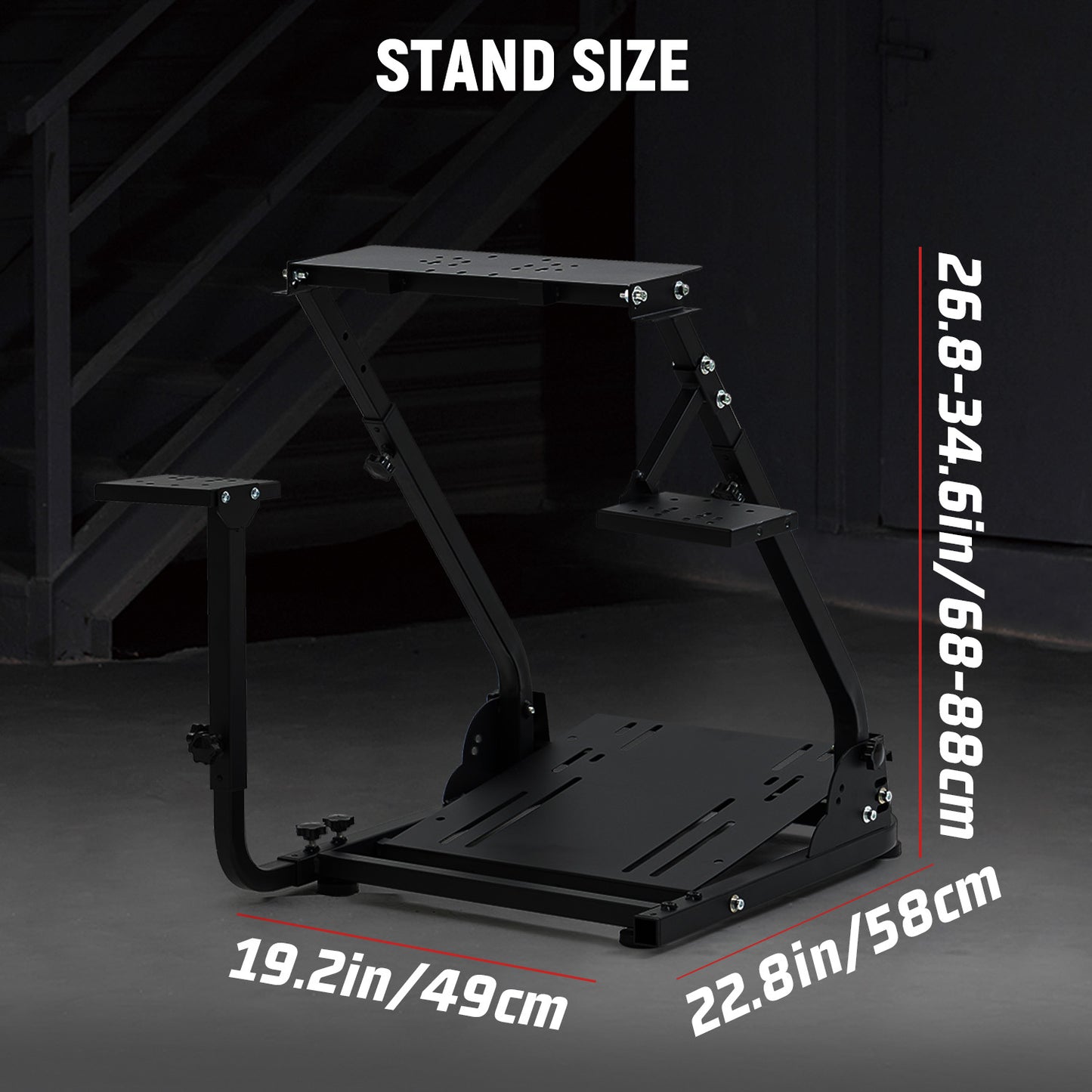 Dardoo Racing Wheel Stand Frame Foldable, Fully Adjustable, Fit for Logitech G920 G25 G27 G29 G923, Thrustmaster T80 T150 Driving Force PS4, Adjustable Sim Racing Cockpit Without Steering Wheel Shifter and Pedal