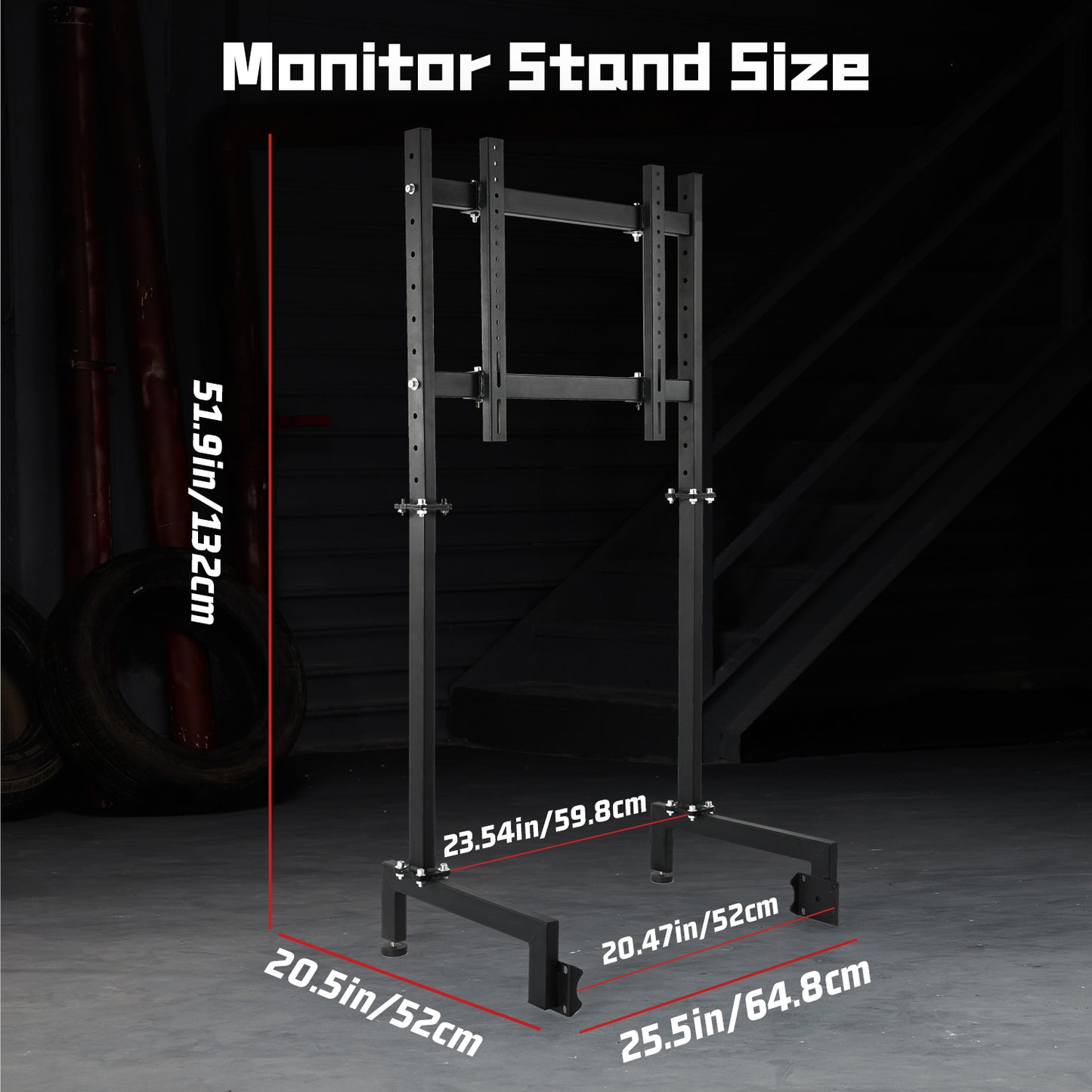 Dardoo Racing Pro Visualizer Display Stand Adjustable,Supports 27 to 65 inch Screen Racing Monitor Mount Stand, Stable Sim Racing Monitor Stand fit for Round Tube Racing Simulator Cockpit