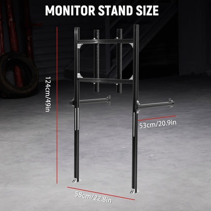 Dardoo 3060 Heavy-Duty Aluminum Extrusion Monitor Mount Compatible with 27-65 Inch Height Adjustable, Supports DIY Expansion Modification Racing Cockpit with Seat