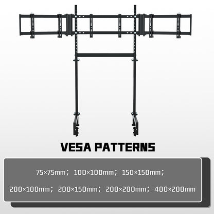 Dardoo Sim Racing Triple Monitor Stand with Adjustable Height & Width for 24-32 Inch Display 3 Screens TV Mount Compatible with Round Tube Racing Sim Cockpit