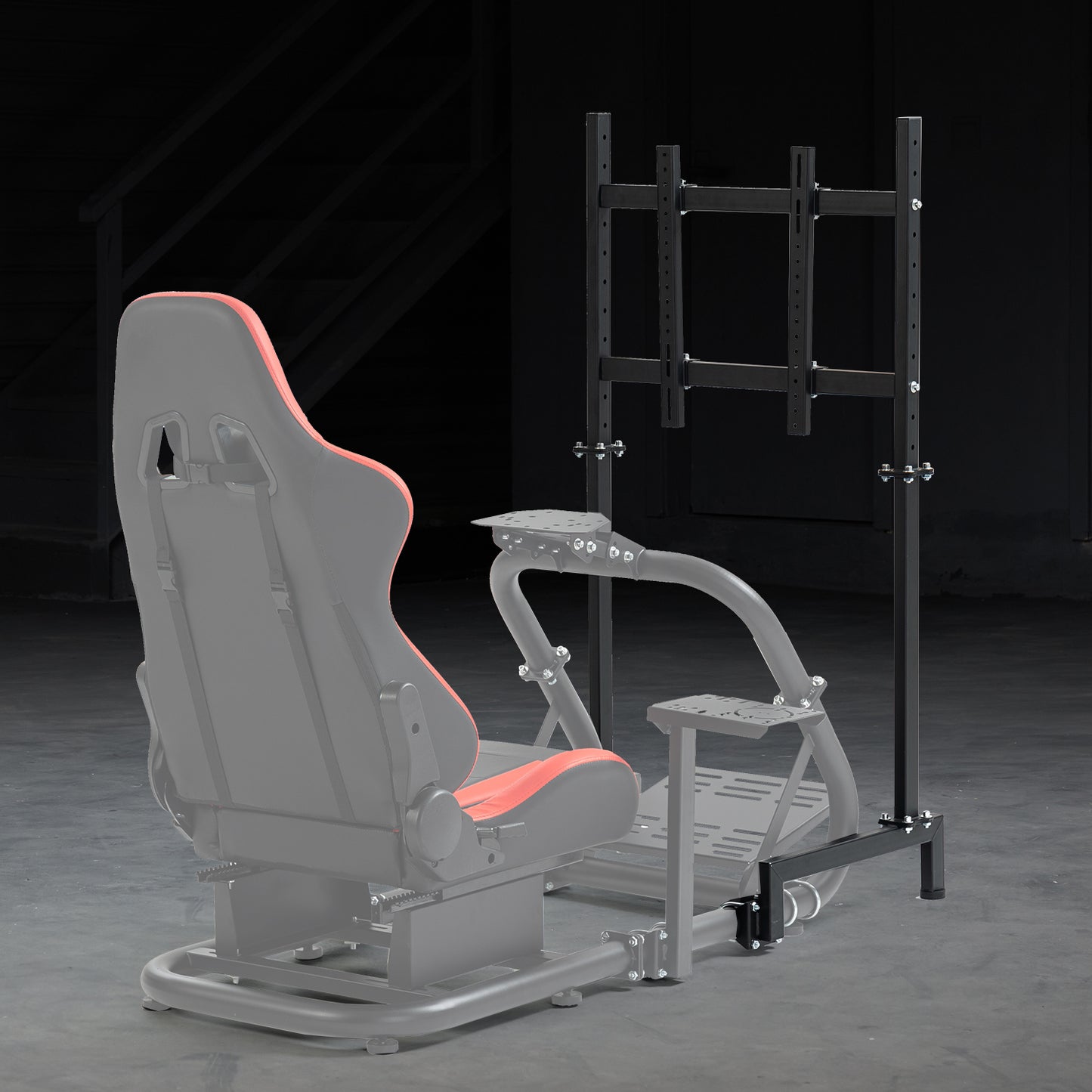 Dardoo Racing Pro Visualizer Display Stand Adjustable,Supports 27 to 65 inch Screen Racing Monitor Mount Stand, Stable Sim Racing Monitor Stand fit for Round Tube Racing Simulator Cockpit
