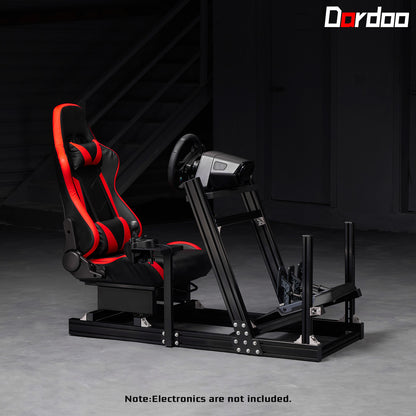 Dardoo Racing Simulator Cockpit with Seat, Profile 40x80mm Wheel Cage with Shifter Lever Stand Fit for Logitech G920 G923, for Xbox, for Thrustmaster T300Rs ,Without Steering Wheel, Pedal,Handbrake