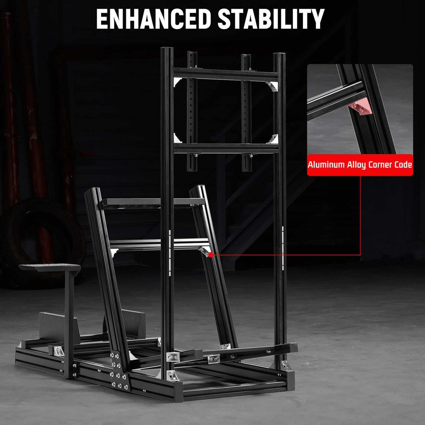 Dardoo F1 Racing Simulator Cockpit with Display Frames Solid profile 40 x 80 mm Wheel Stand Fit for Logitech G920 G923, for Thrustmaster T300RS Without Wheel, Pedal, Handbrake