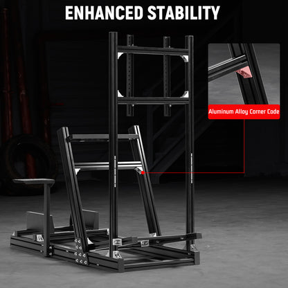 Dardoo F1 Racing Simulator Cockpit with Display Frames Solid profile 40 x 80 mm Wheel Stand Fit for Logitech G920 G923, for Thrustmaster T300RS Without Wheel, Pedal, Handbrake