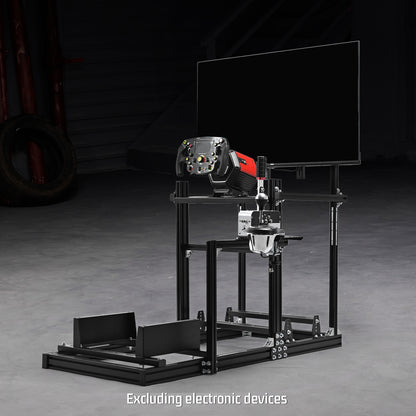 Dardoo 3060 Aluminum Racing Simulator Cockpit with TV Stand , Fully Adjustable,  Support for Logitech/Thrustmaster/Fanatec G29 G923 G920 T248 T300 GSL DD, Not Include Steering Wheel,Pedals,Handbrake