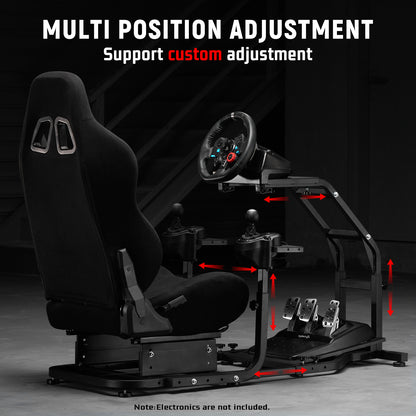 Dardoo Racing Simulator Cockpit with Adjustable Racing Seat, Fully Adjustable, Fits for Logitech G29 G920 G923, Thrustmaster T150 T300RS GT Racing Steering Wheel Stand, Not Included Wheel Shifter and Pedals