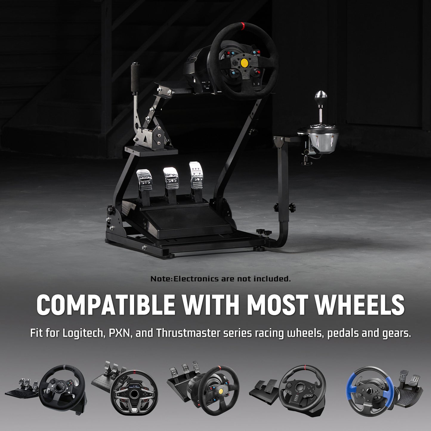 Dardoo Racing Wheel Stand Frame Foldable, Fully Adjustable, Fit for Logitech G920 G25 G27 G29 G923, Thrustmaster T80 T150 Driving Force PS4, Adjustable Sim Racing Cockpit Without Steering Wheel Shifter and Pedal